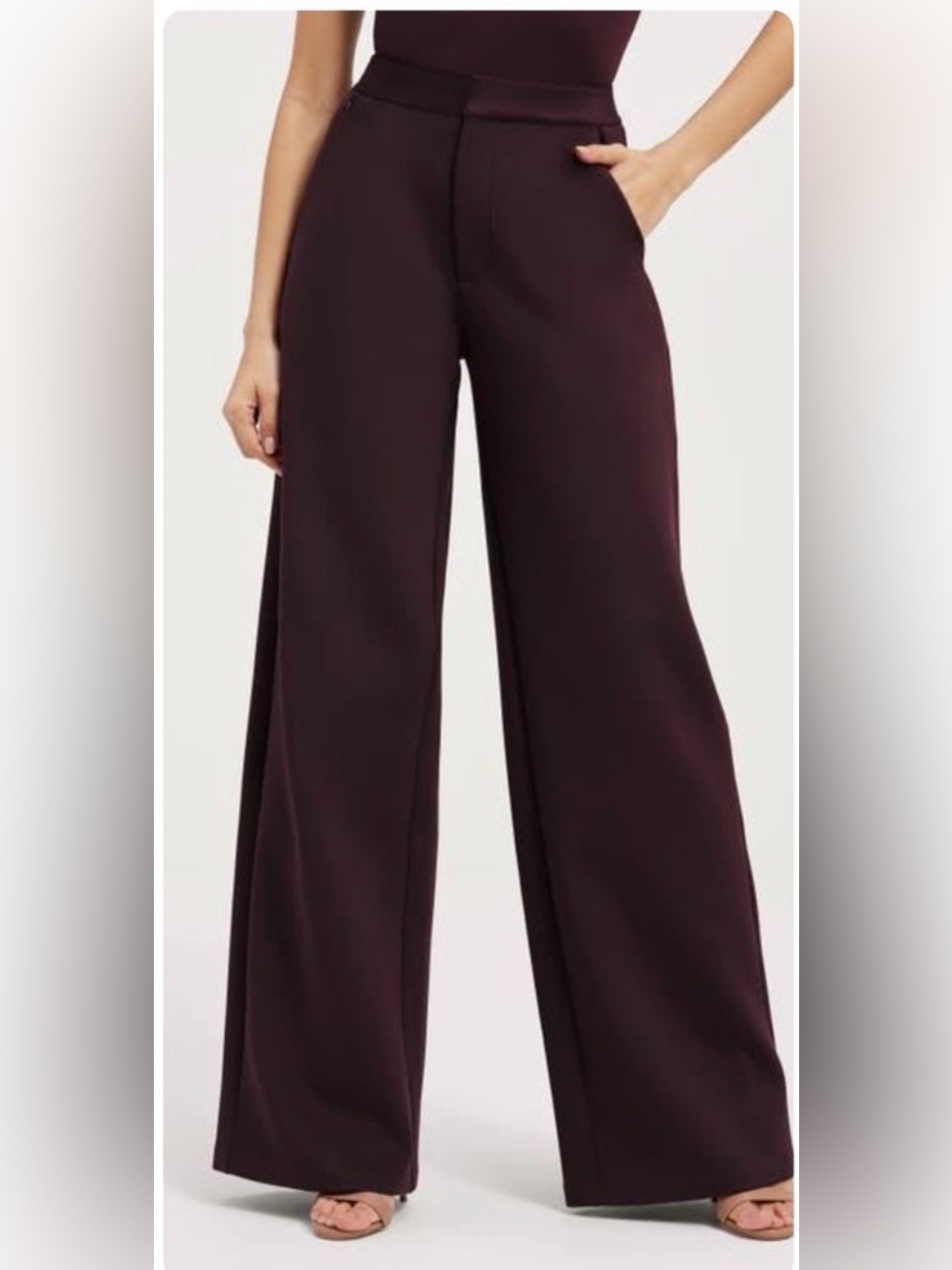 Nwt Good American Column Scuba Stretch Pants In Malbec003 Size 22